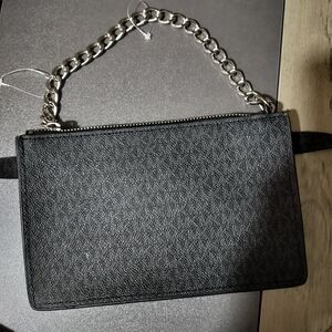 Michael Kors Black Crossbody Bag with Silver Chain